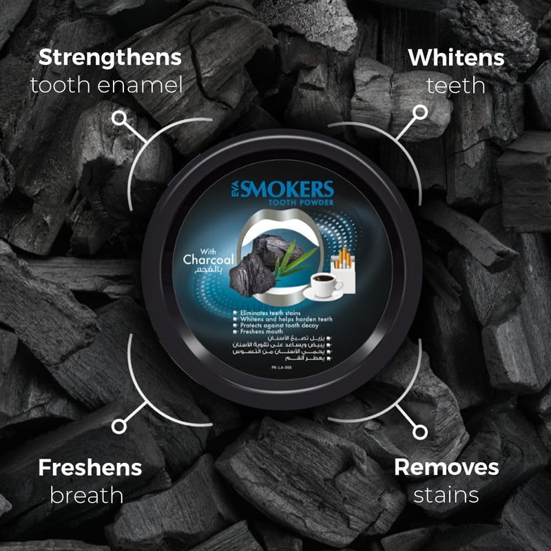 Eva Smokers Cleansing Tooth Powder with Charcoal 40g - Image 2